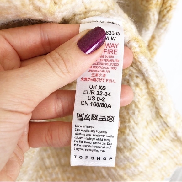 New Topshop Tuck Stitch Oversized Sweater - Picture 6 of 11